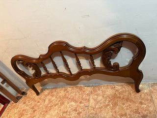 Cabecero y pie de cama vintage de madera maciza