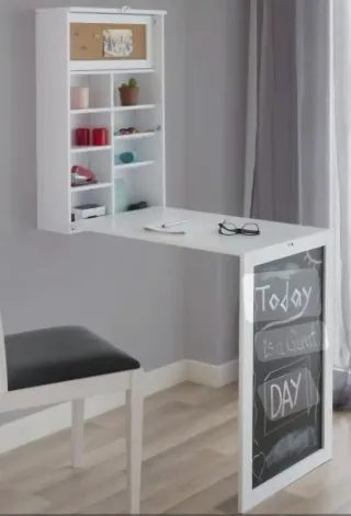 Mesa abatible de madera blanca