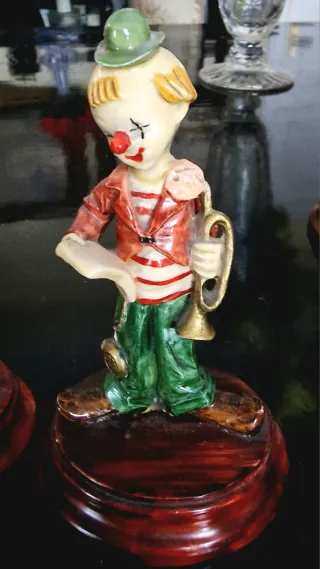 4 Figuras de payasos Músicos Porcelana