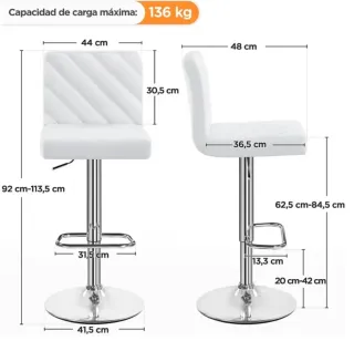 Sillas giratorias Regulables (3 uds)