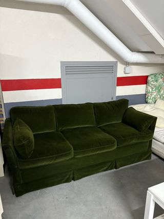 Sofá Chester de terciopelo verde 3 plazas