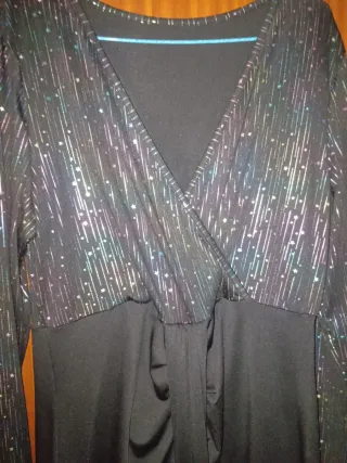 Abito da festa donna nero e multicolore