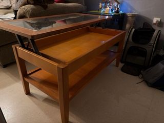 Mesa comedor plegable madera y cristal