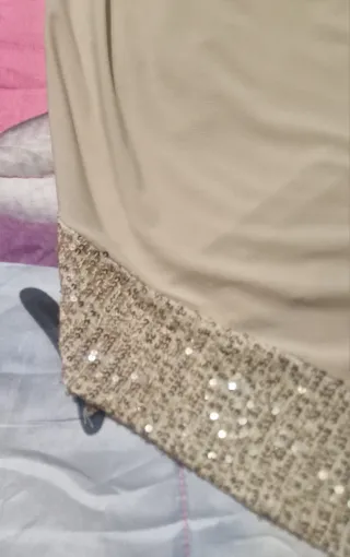 Abito donna elegante beige oro taglia unica