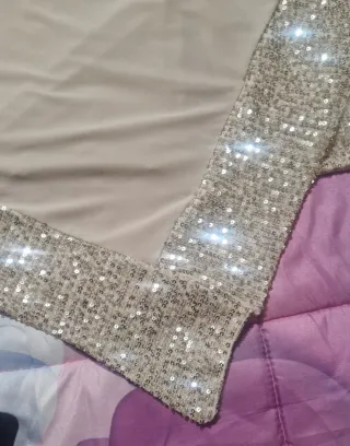 Abito donna elegante beige oro taglia unica