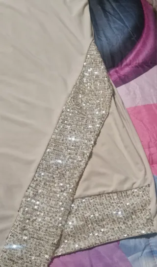 Abito donna elegante beige oro taglia unica