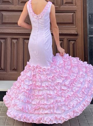 Traje de flamenca rosa talla 34 PRECIOSO