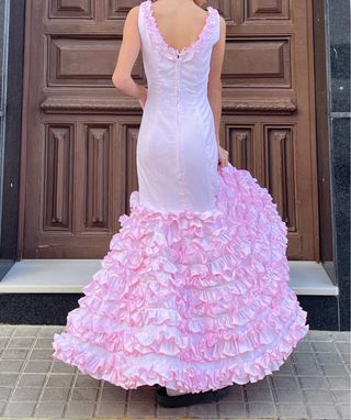 Traje de flamenca rosa talla 34 PRECIOSO