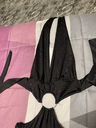 Mono largo plateado con aro