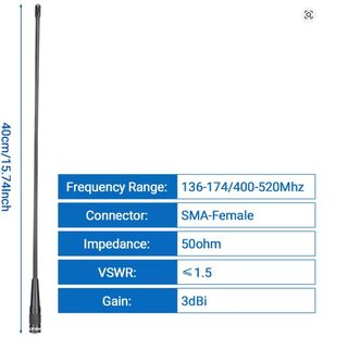 Antena Baofeng BF-771 PRO Dual Band SMA