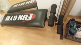 Lote gimnasio: pesas, comba, abdominales