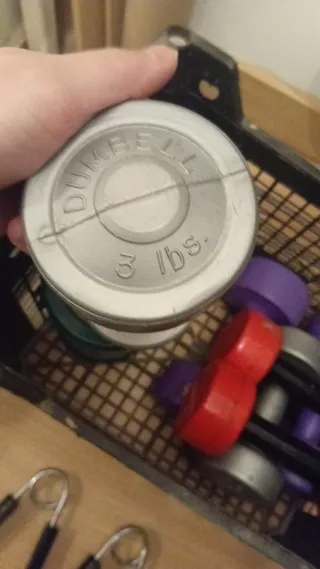 Lote gimnasio: pesas, comba, abdominales