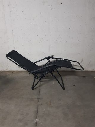 Sillón plegable negro para jardín