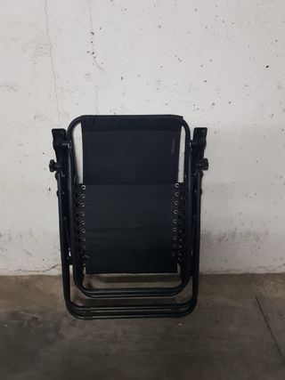 Sillón plegable negro para jardín