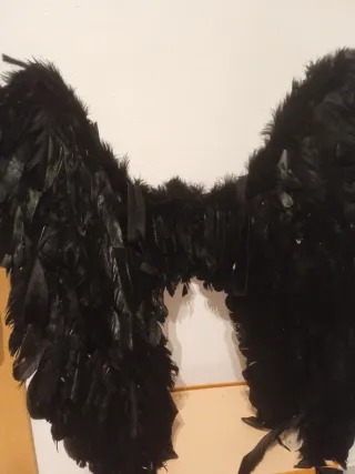 Disfraz alas de angel negras 56x50cm