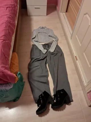 Set casual donna grigio e nero