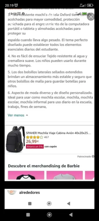 Mochila escolar + bandolera a juego