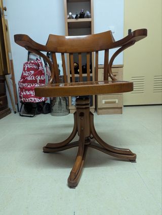 Silla despacho madera clásica giratoria