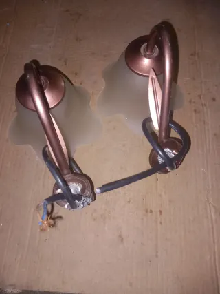 Applique vintage vetro e metallo