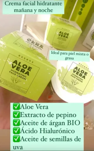 Crema Facial Hidratante Aloe Vera Essens