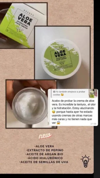 Crema Facial Hidratante Aloe Vera Essens