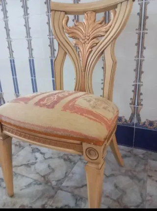 Set di 6 sedie beige e dorate