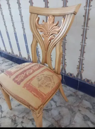 Set di 6 sedie beige e dorate