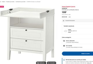 Cómoda cambiador y armario SUNDVIK IKEA