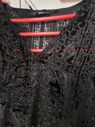 Blusón Desigual Terciopelo Devoré Flecos nuevo