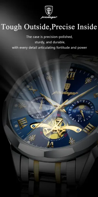 Reloj POEDAGAR Hombre Azul y Dorado