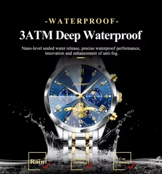 Reloj POEDAGAR Hombre Azul y Dorado