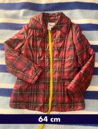 Chaqueta cuadros mujer rojo-burdeos