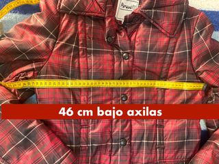 Chaqueta cuadros mujer rojo-burdeos