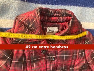 Chaqueta cuadros mujer rojo-burdeos