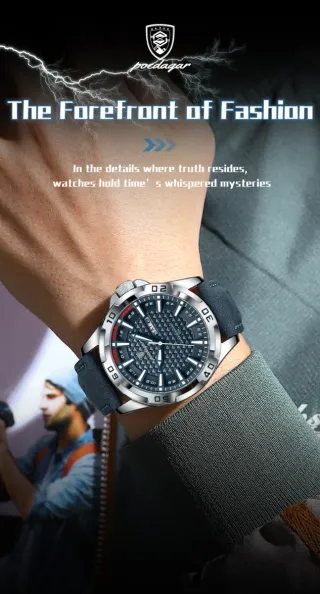 Reloj Poedagar Hombre Azul y Plateado