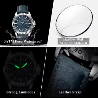 Reloj Poedagar Hombre Azul y Plateado