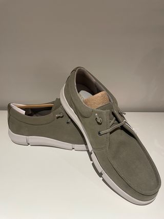 Zapatos Geox Hombre Verde Kaki Cuero Nuevo