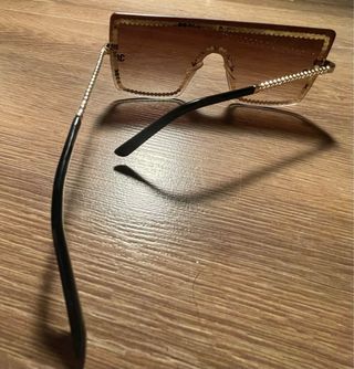 Occhiali da sole Chanel sfumati marroni e dorati