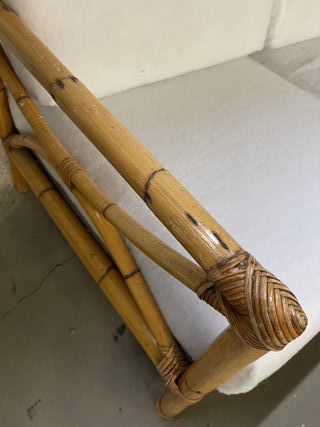 Sofá y mesa centro bambú original vintage