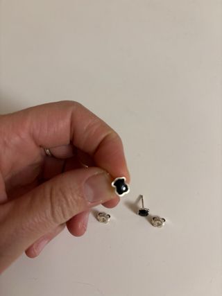 Pendientes Tous Oso Negro y Plata