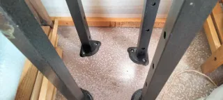 Carpa Extensible hierro Negro y tela blanca.