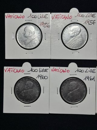 Lotto 8 monete 100 Lire Città del Vaticano