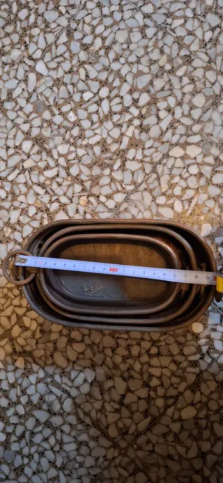 Lotto 3 contenitori in rame