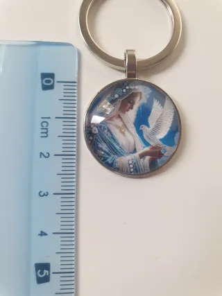 ✝️Colgante Cruz y Llavero Virgen