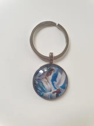 ✝️Colgante Cruz y Llavero Virgen