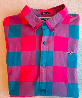 Camisa Hollister Cuadros Slim Fit Talla M