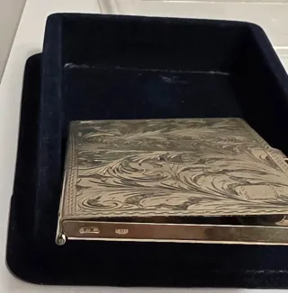 Portabiglietti vintage in argento con nappa