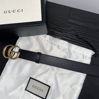 Cintura Gucci Nero con Fibbia GG Oro