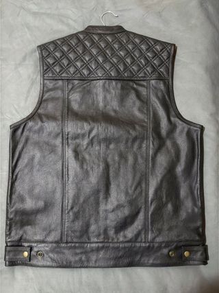 Chaleco de cuero 100 % auténtico, talla L