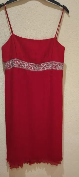 Vestido fiesta pedrería plateada